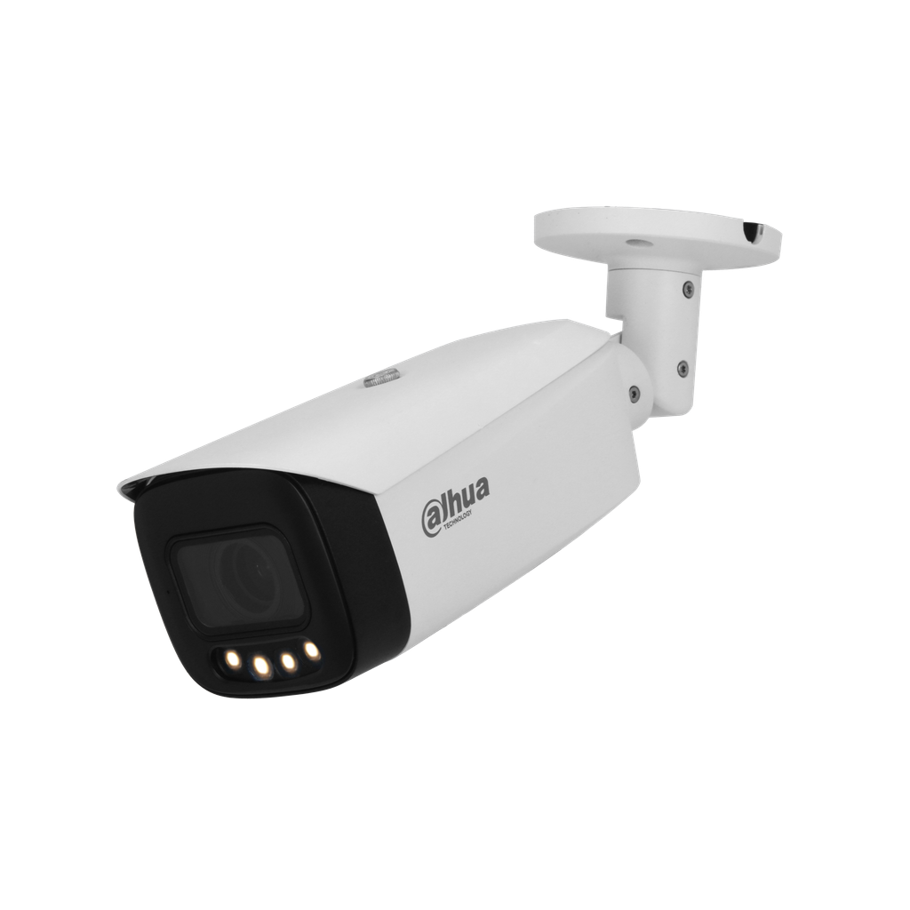 Cámara Dahua IP bullet AI 4MP Full Color 2.7-12mm LED 70m PoE Alarma DH-IPC-HFW5449T1P-ZE-LED-2712.