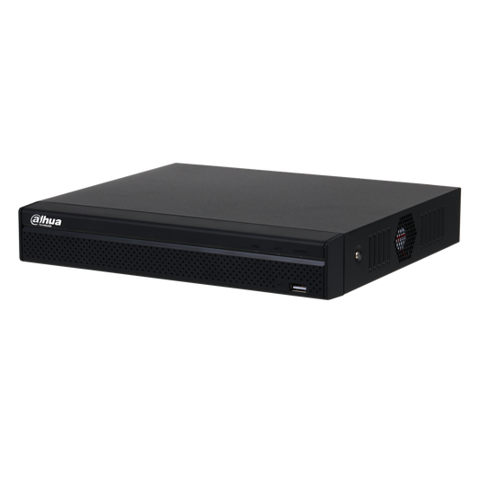 DHI-NVR4108HS-8P-4KS3. NVR Dahua 8 canales soporta camaras hasta 12MP 1 HDD hasta 20TB soprota IA.