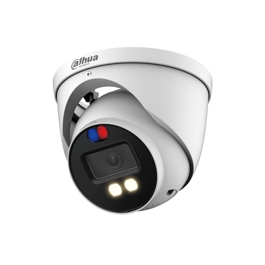 Cámara HDCVI eyeball Dahua 2MP lente fijo 2.8mm Active deterrence dob DH-HAC-ME1239HN-A-PV-0280B-S2.