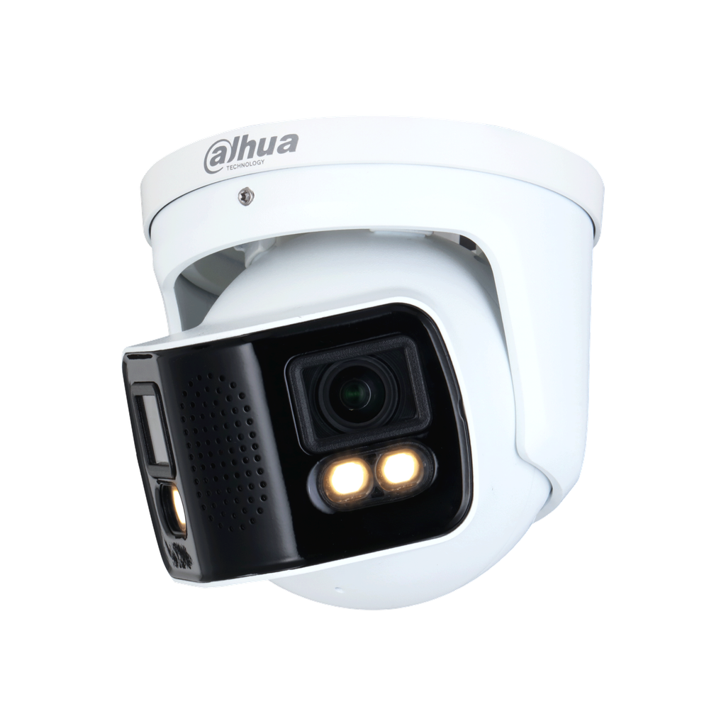 Cámara IP Dahua full-color doble lente 180° de 4MP cada lente IR 40mt E DH-IPC-PDW5849-A180-E2-ASTE.