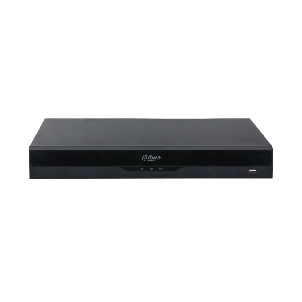DHI-NVR5216-8P-EI. NVR Dahua 16 Canales 2 Discos 8 Puertas POE con IA