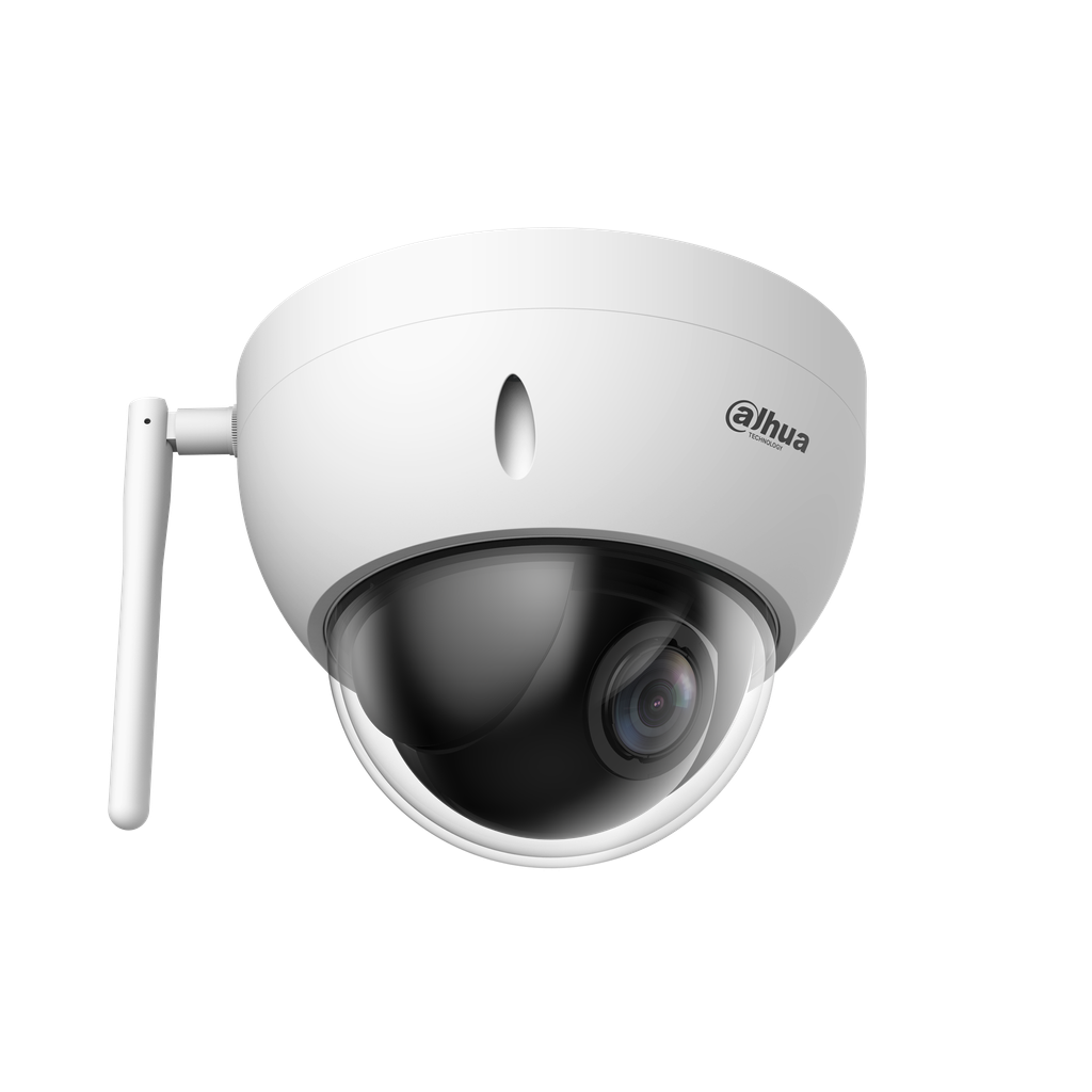 Camara IP Dahau mini domo PTZ Zoom optico de 4X 2MP IP66 IK10 soporta wifi sopor DH-SD22204DB-GNY-W.