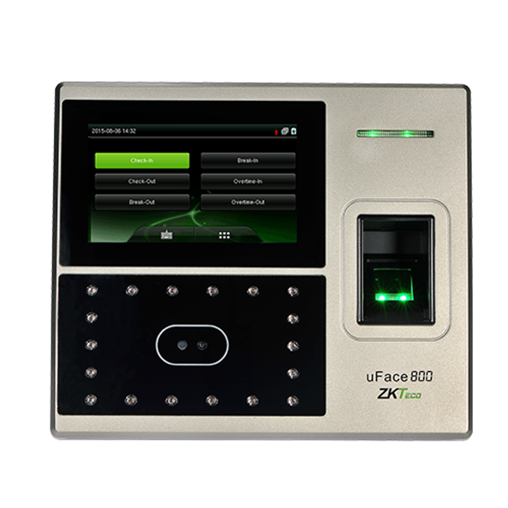 uFace800. terminal standalone de t&a con verificación por reconocimiento facial/huella/clave/tarjeta
