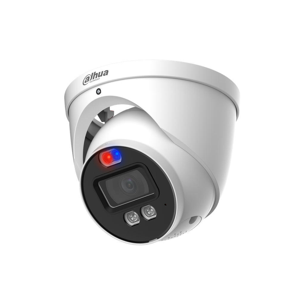 Cámara HDCVI eyeball Dahua 2MP lente fijo 2.8mm Active deterrence dob DH-HAC-ME1239HN-A-PV-0280B-S2.