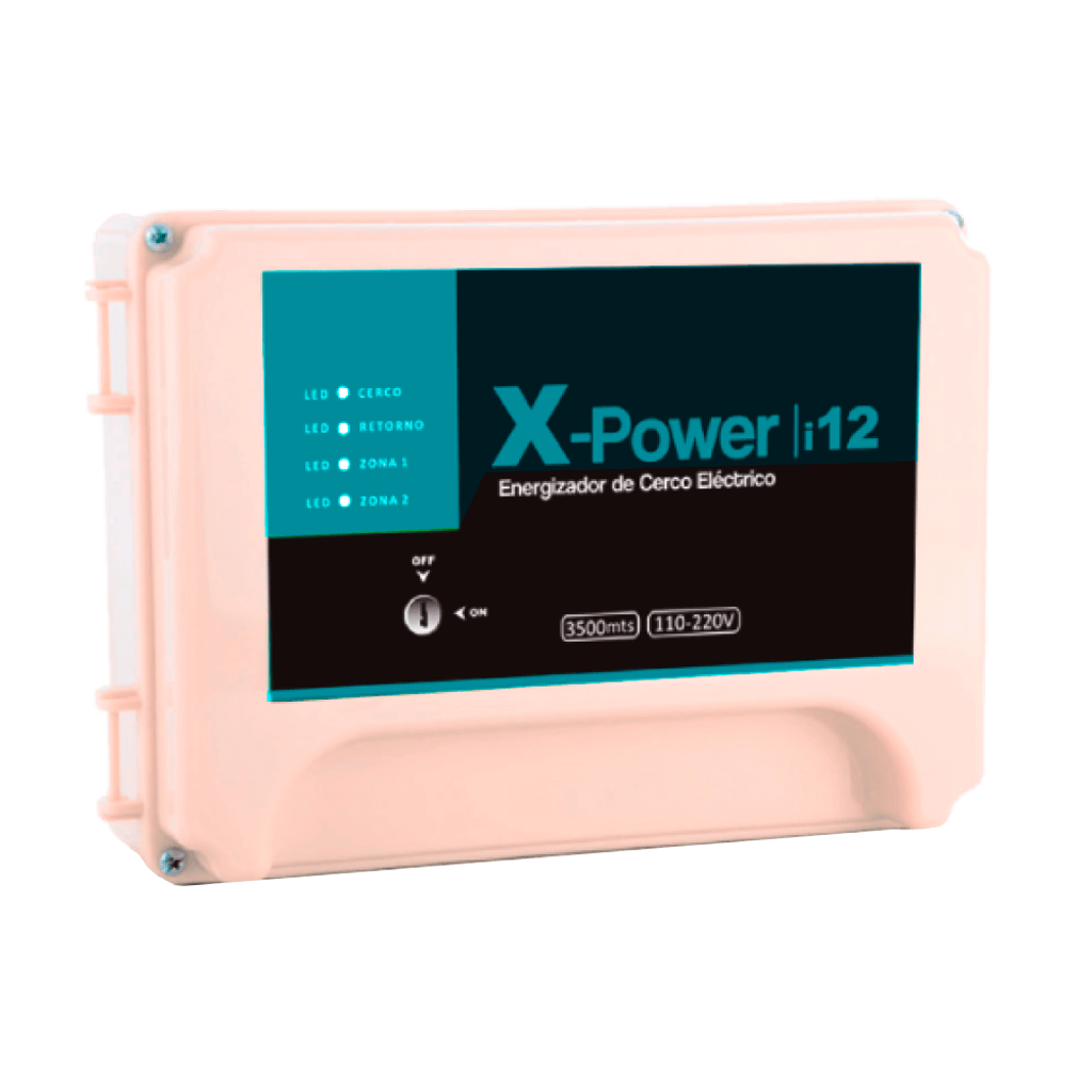Energizador X-Power, energiza hasta 3500m 2 zonas cableadas 16 inalambricas 96 disposi HG-XPOWERI12.