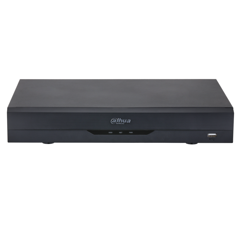 DH-XVR5104HE-I3. XVR Dahua de 4 canales hasta 5Mp soporta IA 1HDD I/O alarmas