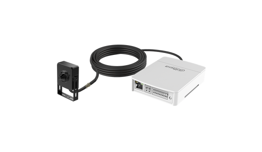 Camara Pinhole IP Dahua 4MP Incluye Cable y Decoder Alarma Audio 12 DH-KIT/IPC-HUM8441P-E1-L4-0280B.