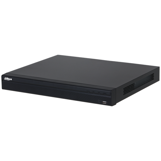 DHI-NVR4232-16P-4KS3. NVR Dahua 32 canañes 16 puertos PoE soporta 2 discos hasta 20TB camaras hasta