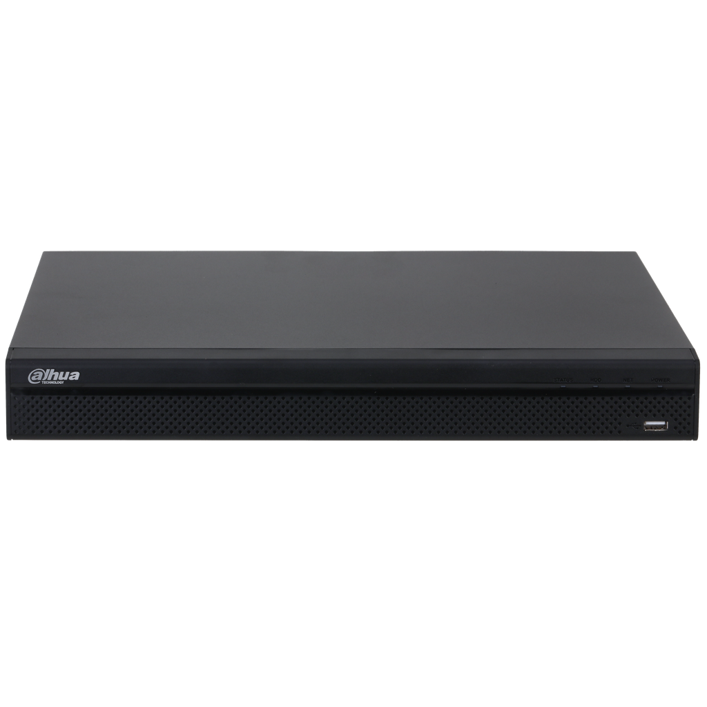 DHI-NVR4232-16P-4KS3. NVR Dahua 32 canañes 16 puertos PoE soporta 2 discos hasta 20TB camaras hasta