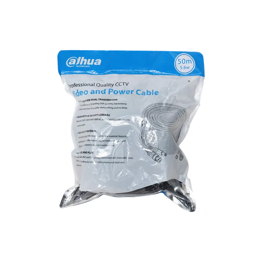 DH-PFM942I-50-5. ROLLO DE CABLE COAXIAL DAHUA CON ALIMENTACIÓN 50MTS.