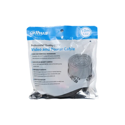 DH-PFM942I-10-5. ROLLO CABLE COAXIAL DAHUA CON ALIMENTACIÓN 10MTS.