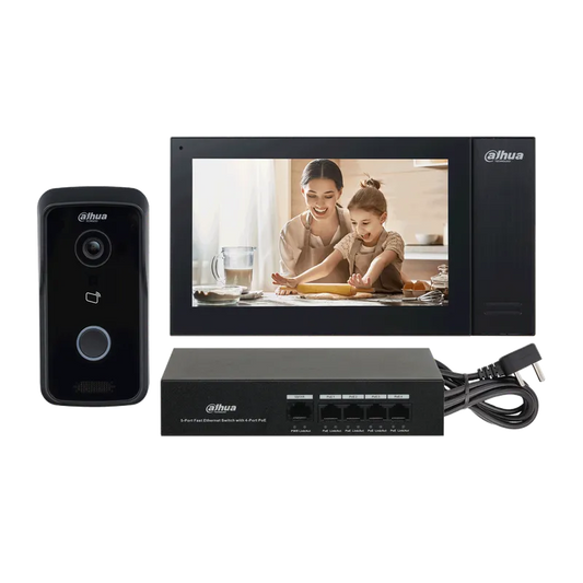 DHI-KTP02. KIT VIDEO PORTERO IP DAHUA. CABLEADO. INCLUYE SWITCH.