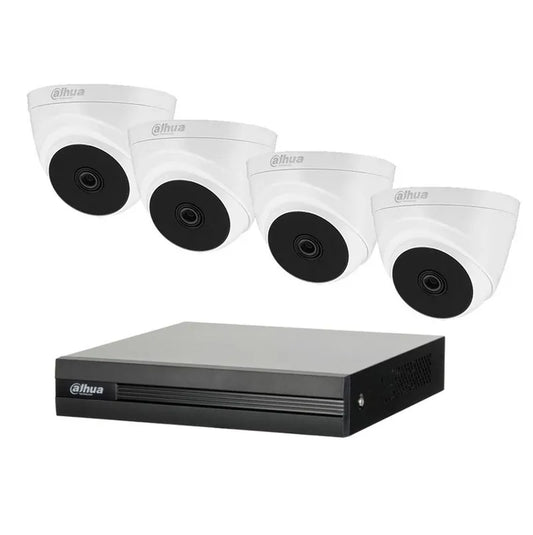Kit 4 Camaras Dahua XVR 4 Domo 2MP lente 3.6mm Disco 1Tb DH-KIT/XVR1B04-I-1T/4-T1A21N-0360B.
