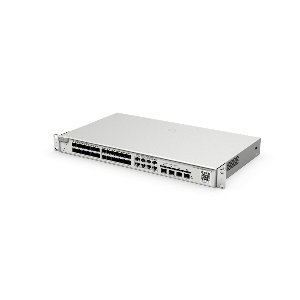 RG-NBS5200-24SFP/8GT4XS. Switch de capa 3 con 24 puertos SFP 1Gbps, 8 puertos GigaEthernet, 4 SPF+ h
