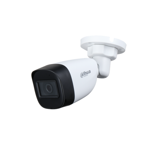 Cámara HDCVI tipo bullet 5Mp lente fijo 2.8mm IR 30m proteccion IP67 DH-HAC-HFW1500CN-0280B-S2.