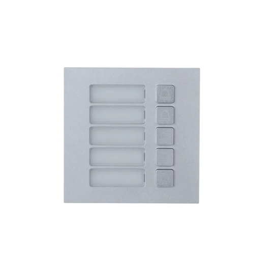 DHI-VTO4202F-MB5. Panel frontal Modular 5 botones aluminio IP65, IK07 para Uso con DHI-VTO4202F-P-S2