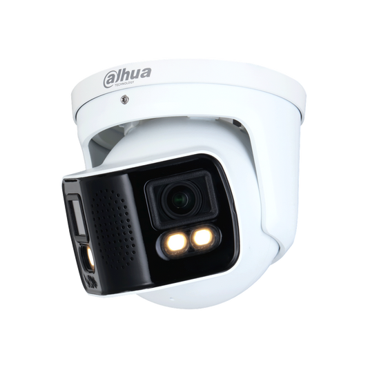 Cámara IP Dahua full-color doble lente 180° de 4MP cada lente IR 40mt E DH-IPC-PDW5849-A180-E2-ASTE.