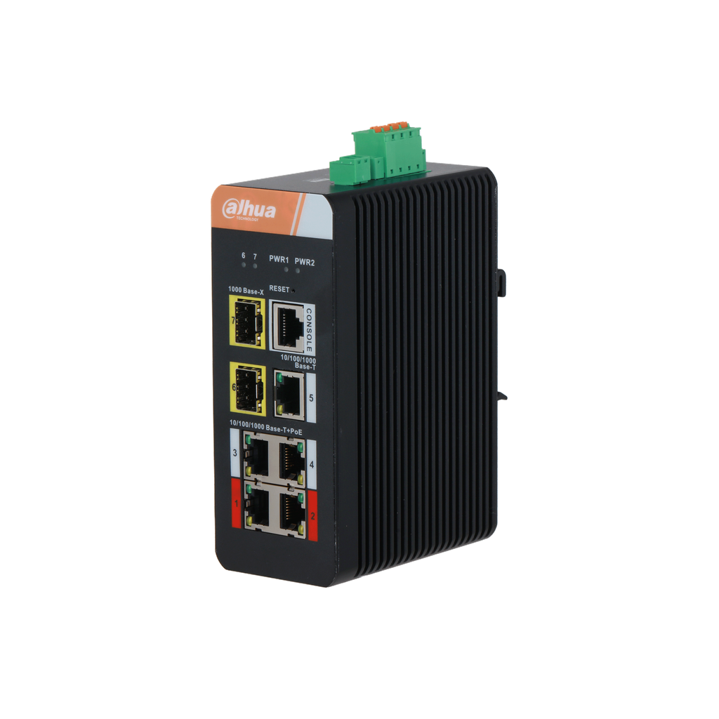 SWITCH POE DAHUA INDUSTRIAL. GIGABIT. DH-IS4207-4GT-120.