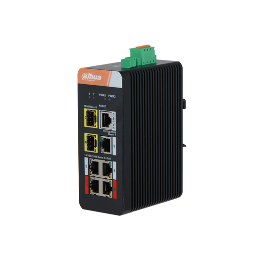 SWITCH POE DAHUA INDUSTRIAL. GIGABIT. DH-IS4207-4GT-120.