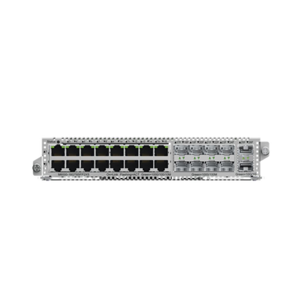 M6000-16GT8SFP2XS. Slot Modular para NBS6002 con 16 puertos de cobre, 8 puertos SFP 1Gbps, 2 Puertos