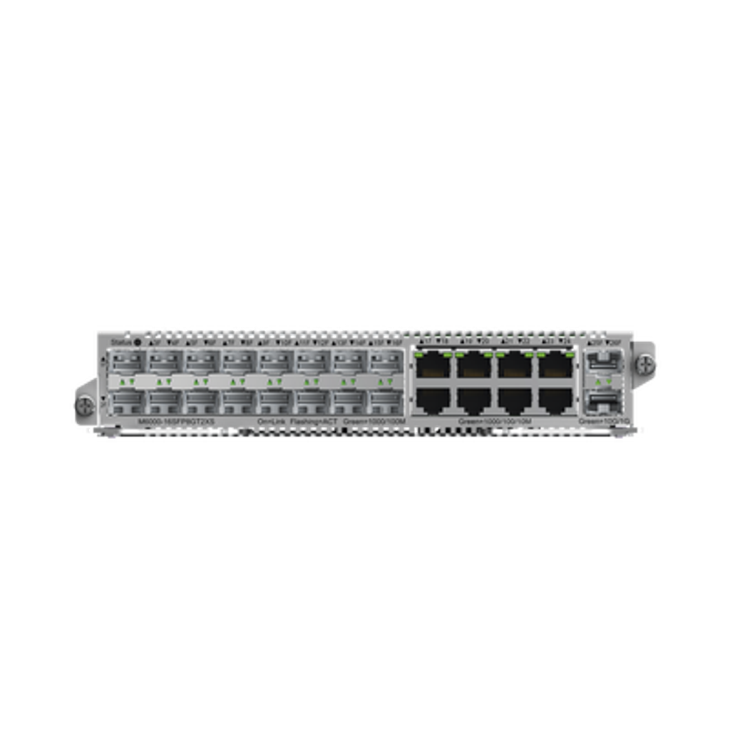 M6000-16SFP8GT2XS. Slot Modular para NBS6002 con 8 puertos de cobre, 16 puertos SFP 1Gbps, 2 Puertos