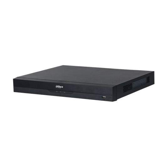 DHI-NVR5216-16P-EI. NVR Dahua 16 canales 16puertos PoE soporta 2 HDD hasta 16TB IA Perimetral protec