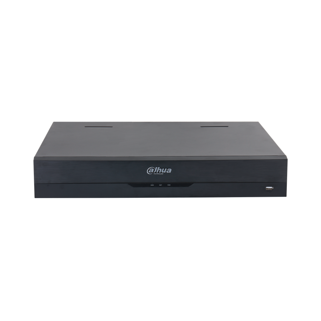 DHI-NVR5432-16P-EI. NVR Dahua 32 canales 16PoE soporta 4 HDD hasta 16TB IA Perimetral protecction AN