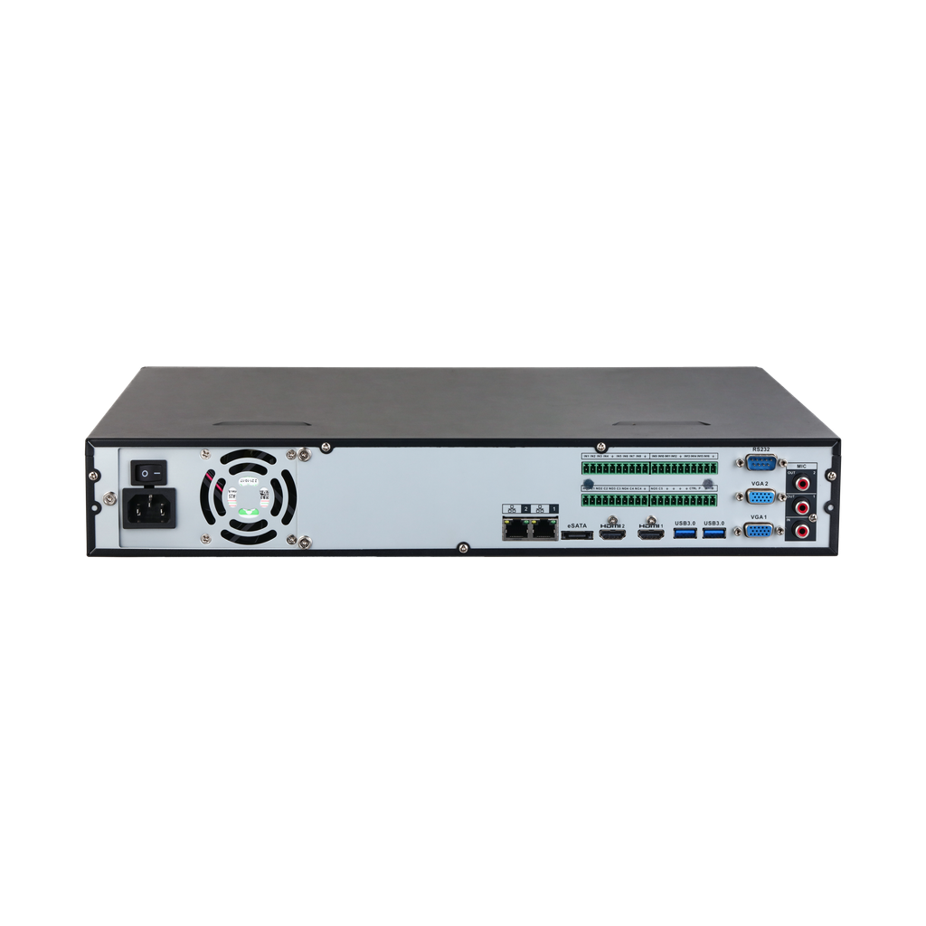 DHI-NVR5464-EI. NVR Dahua 64 canales soporta 4 HDD hasta 16TB IA Perimetral protecction ANPR, FD, FR