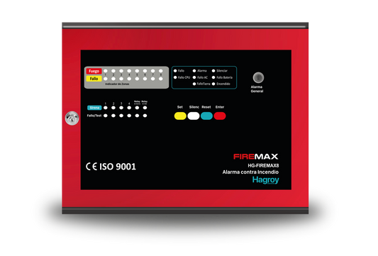 HG-FIREMAX16. Panel convencional de Incendio serie FireMax, 16 zonas supervisadas 4 salidas NAC cert
