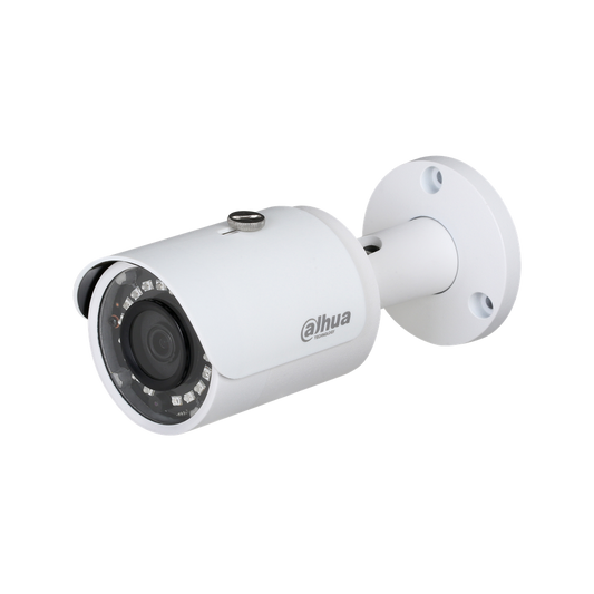 Camara IP Bullet Dahua 2MP Lente 2.8mm Semimetalica IP67 H265+ POE DH-IPC-HFW1230SP-0280B-S5-QH2.