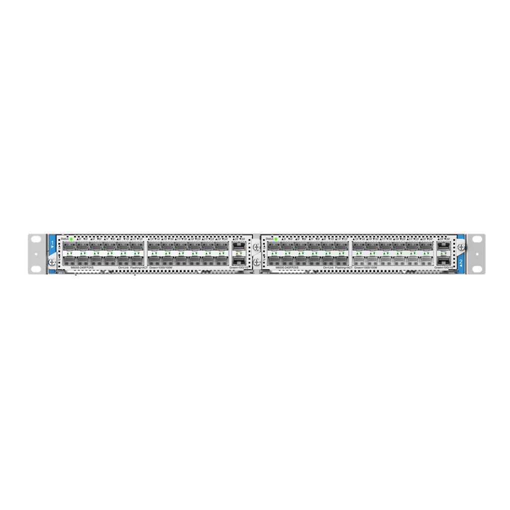 RG-NBS6002. SWitch de capa 3 Modular soporta 2 Slot combinables (M6000-16GT8SFP2XS - M6000-16SFP8GT2