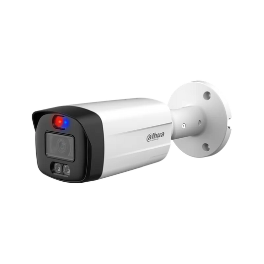 Camara HDVCI bullet 5MP Active Deterrence dual Iluminacion 40m lente DH-HAC-ME1509THN-A-PV-0280B-S2.