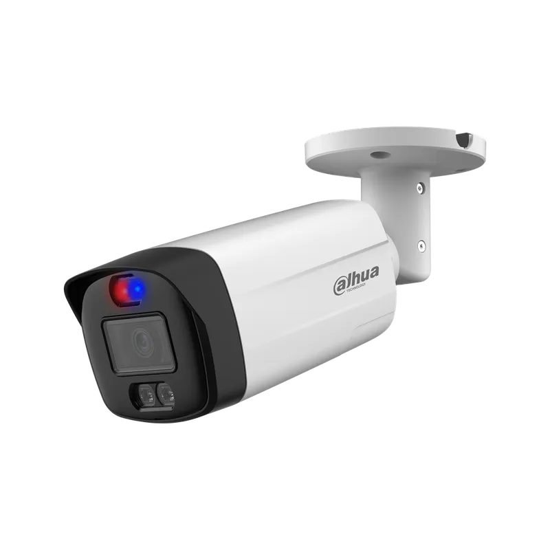 Camara HDVCI bullet 5MP Active Deterrence dual Iluminacion 40m lente DH-HAC-ME1509THN-A-PV-0280B-S2.