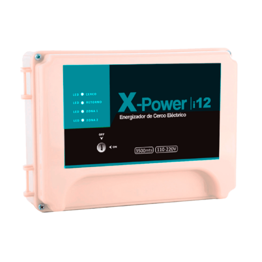 Energizador X-Power, energiza hasta 3500m 2 zonas cableadas 16 inalambricas 96 disposi HG-XPOWERI12.